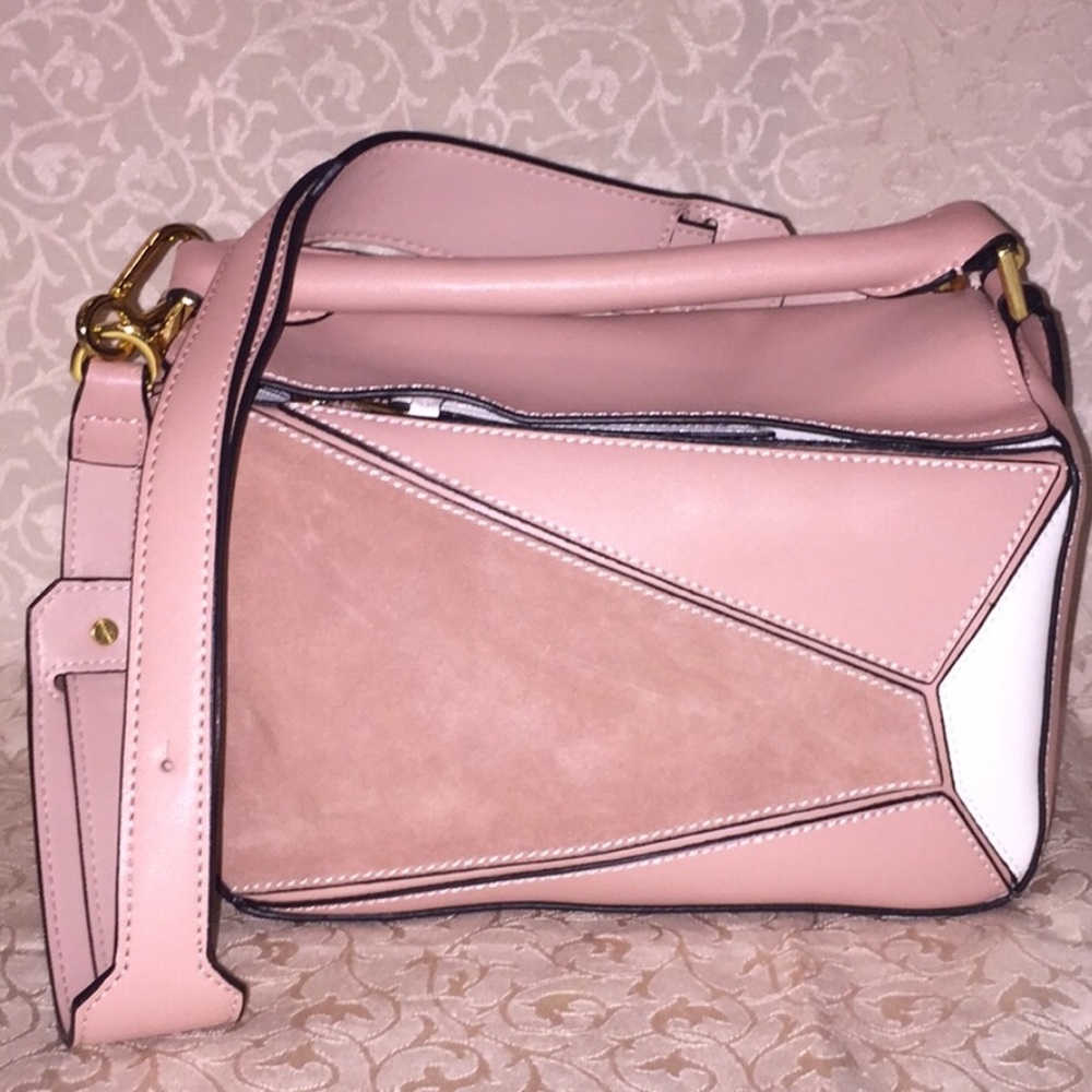 Pink and white Puzzle bag